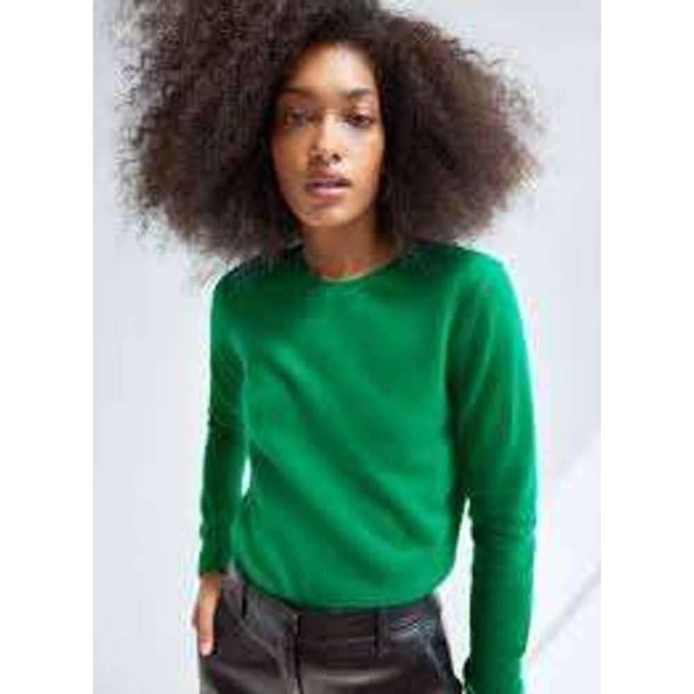Aritizia Babaton 100% Cashmere Crewneck Sweater Emerald Green Long Sleeve Size M